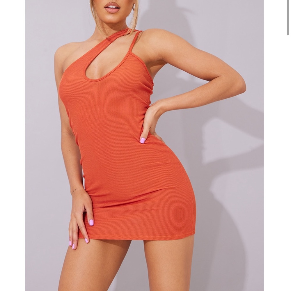 Orange Tight Mini Dress